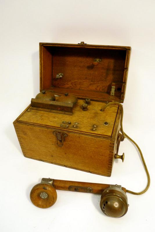 telefono campaña caja madera 1u